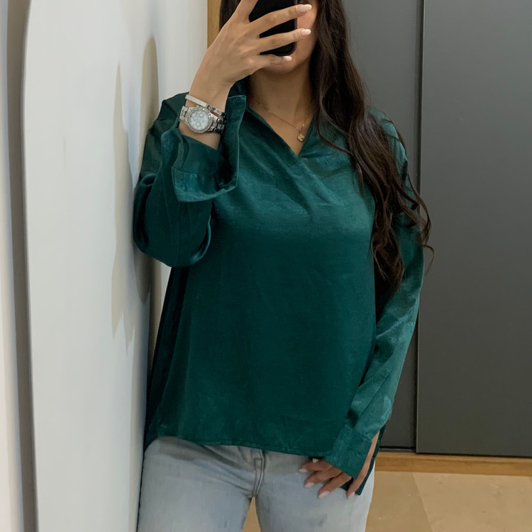 شومیز زنانه سبز سیلک